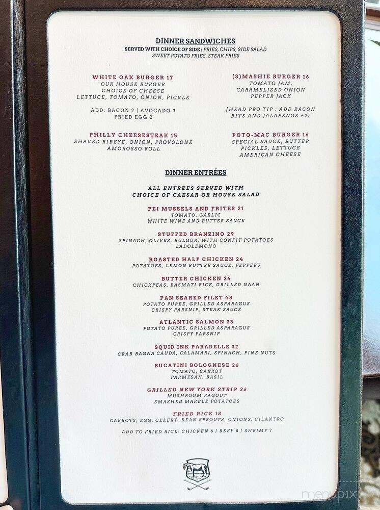 TPC Potomac at Avenel Farm - Potomac, MD menu_pic