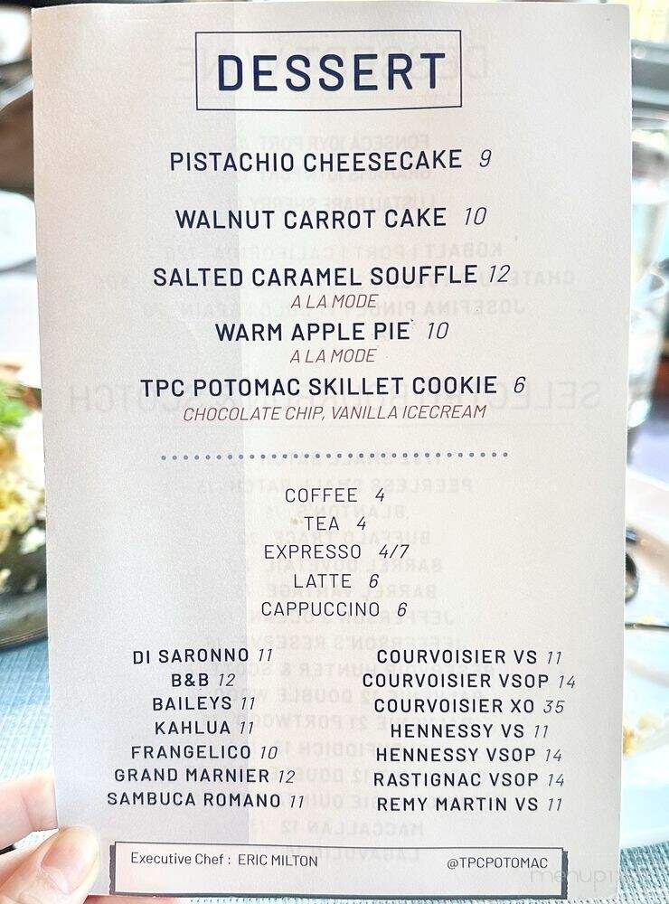 TPC Potomac at Avenel Farm - Potomac, MD menu_pic
