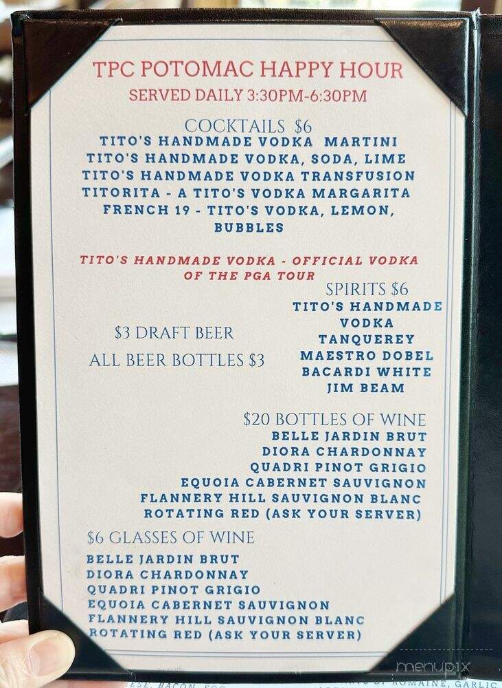 TPC Potomac at Avenel Farm - Potomac, MD menu_pic