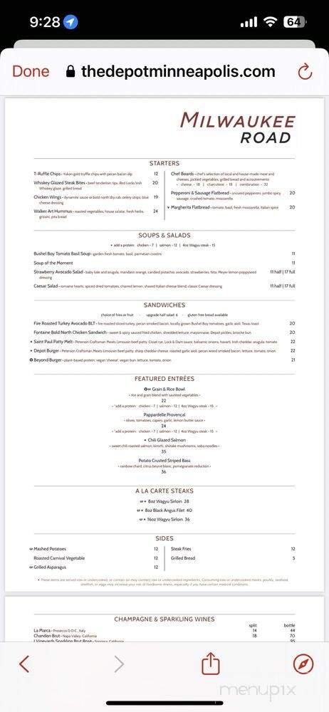Stone Arch Bar - Minneapolis, MN menu_pic