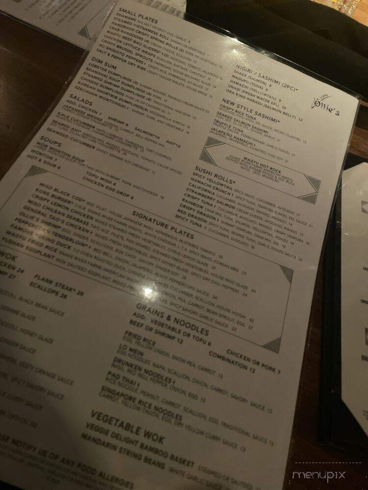O Bar - Denver, CO menu_pic