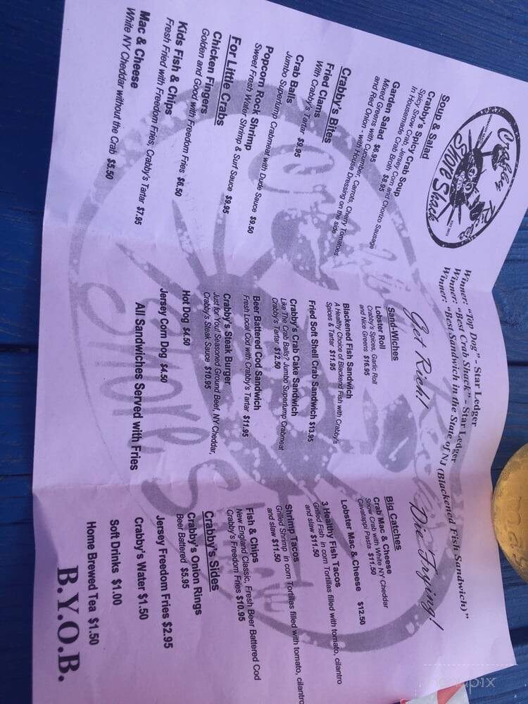 Crabby Dick's - Lavallette, NJ menu_pic
