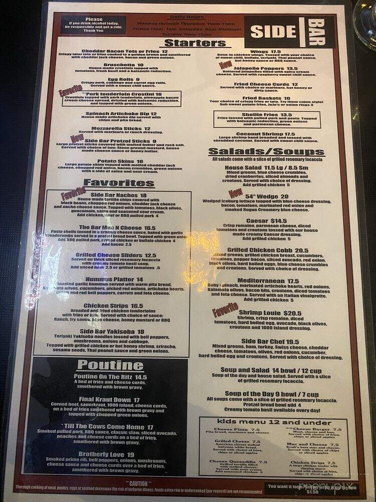 Side Bar - Eugene, OR menu_pic