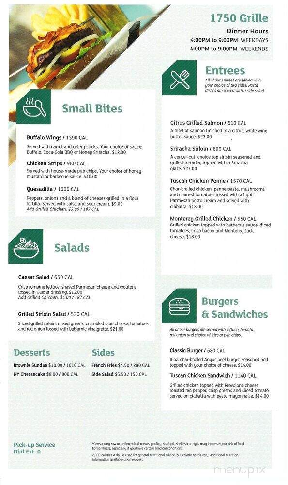 Zinc Lounge - Kulpsville, PA menu_pic