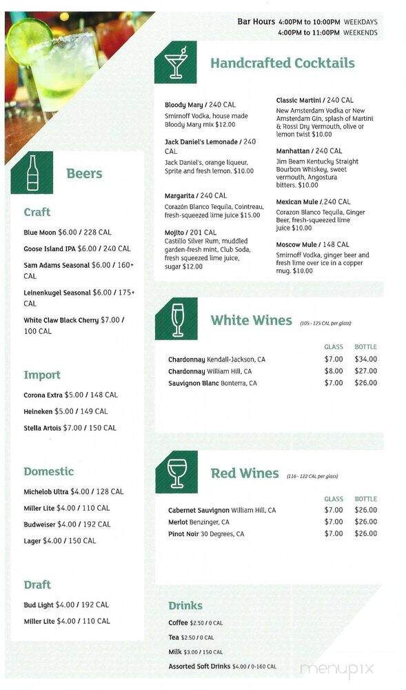 Zinc Lounge - Kulpsville, PA menu_pic