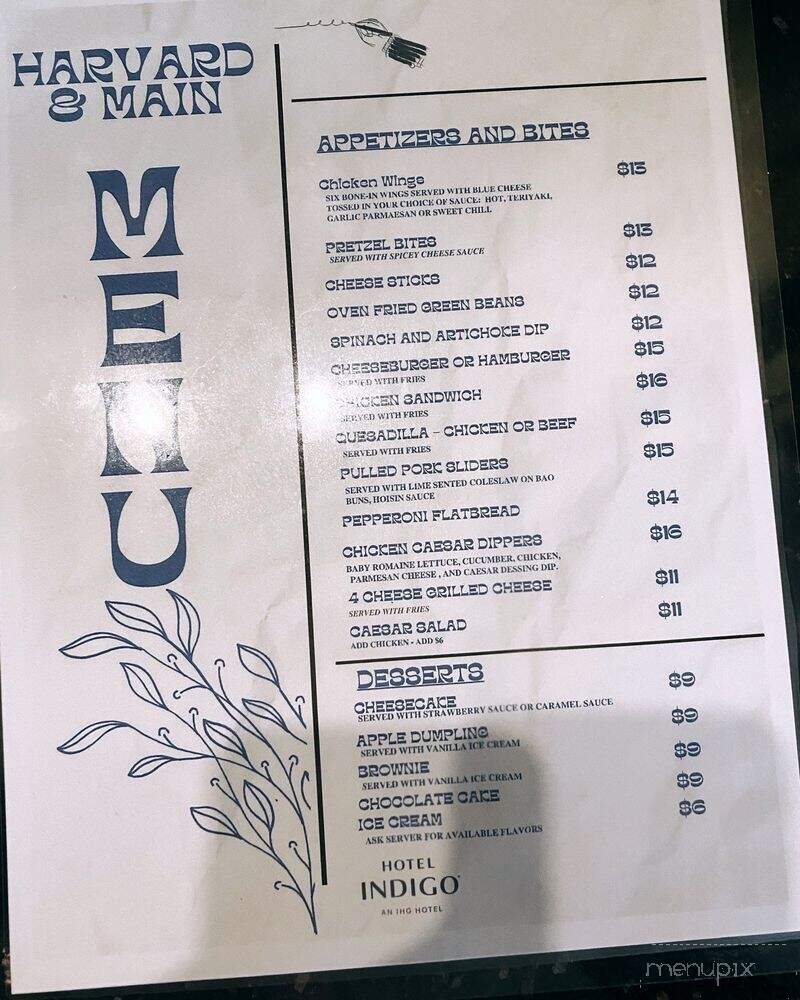 Harvard and Main Bar and Bistro - College Park, GA menu_pic