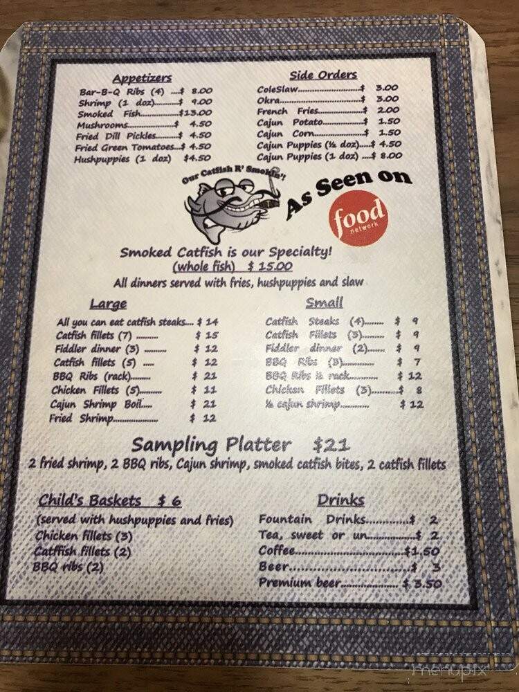 Pickwick Catfish Farm Restaurant - Shiloh, TN menu_pic