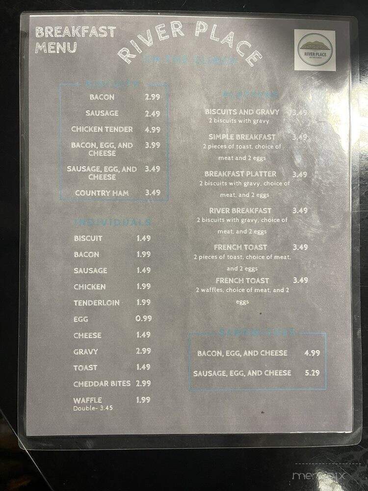 River Place Cafe - Kyles Ford, TN menu_pic