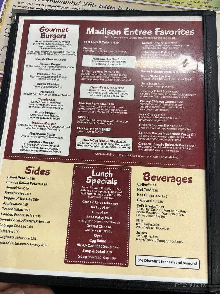 Best Friends Family Restaurant - Madison, OH menu_pic