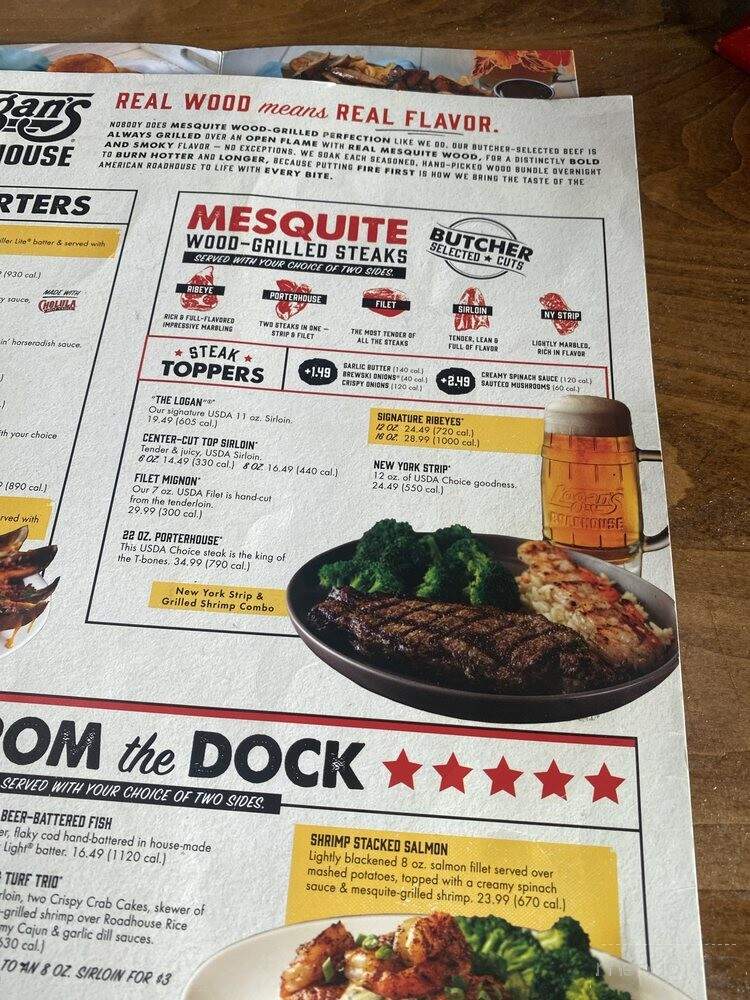 Logan's Roadhouse - Mansfield, OH menu_pic