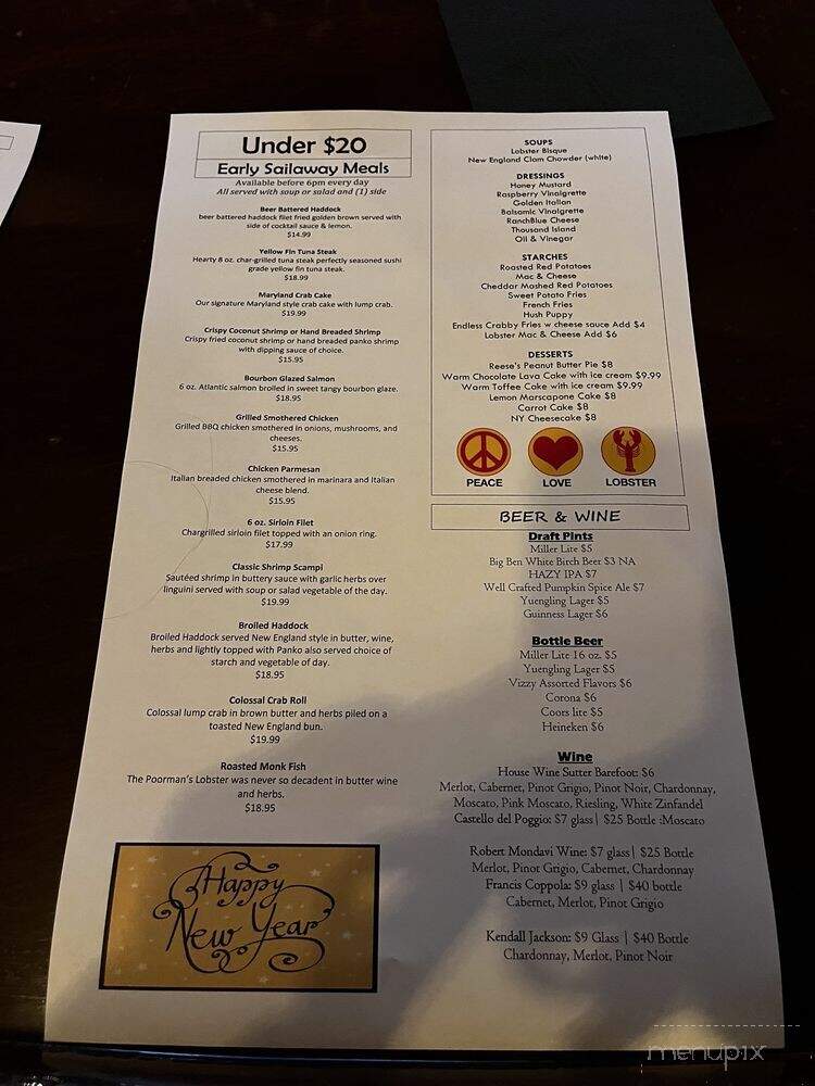 Tessies Fairgrounds Hotel - Allentown, PA menu_pic