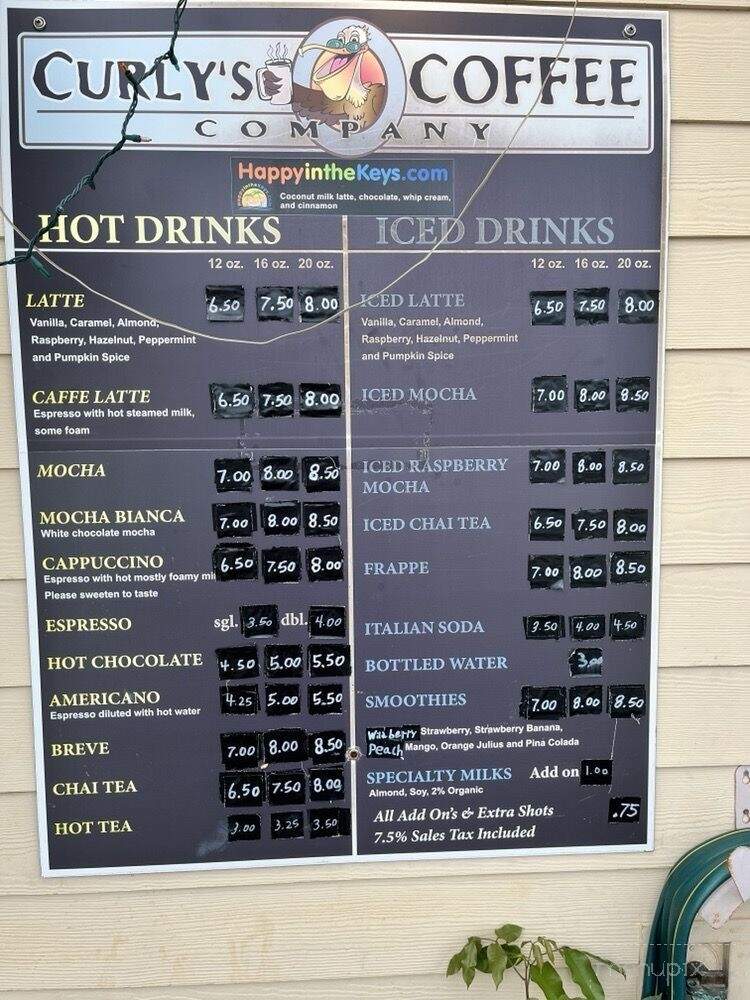 Curly's Coffee Company - Key West, FL menu_pic