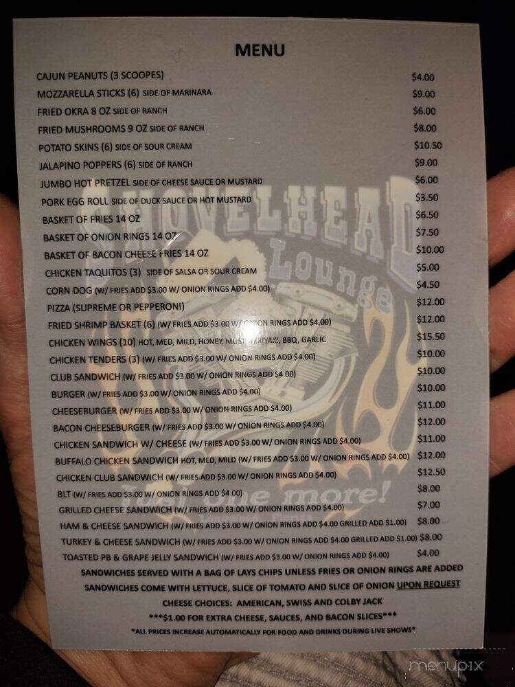 Shovelhead Lounge - Longwood, FL menu_pic