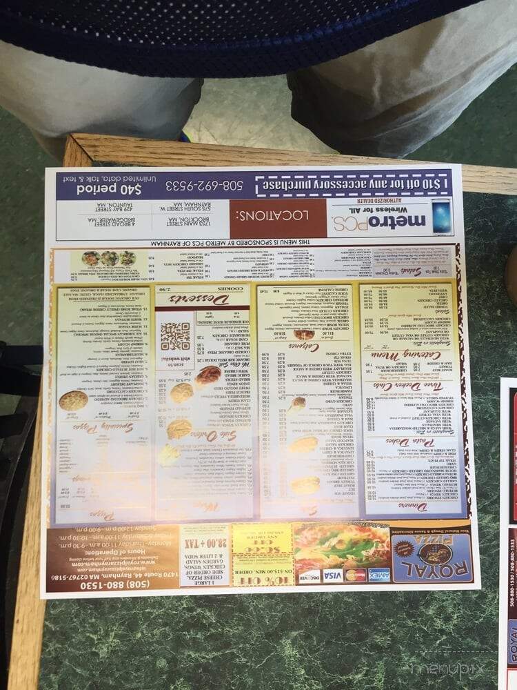 Royal Pizza - Raynham, MA menu_pic
