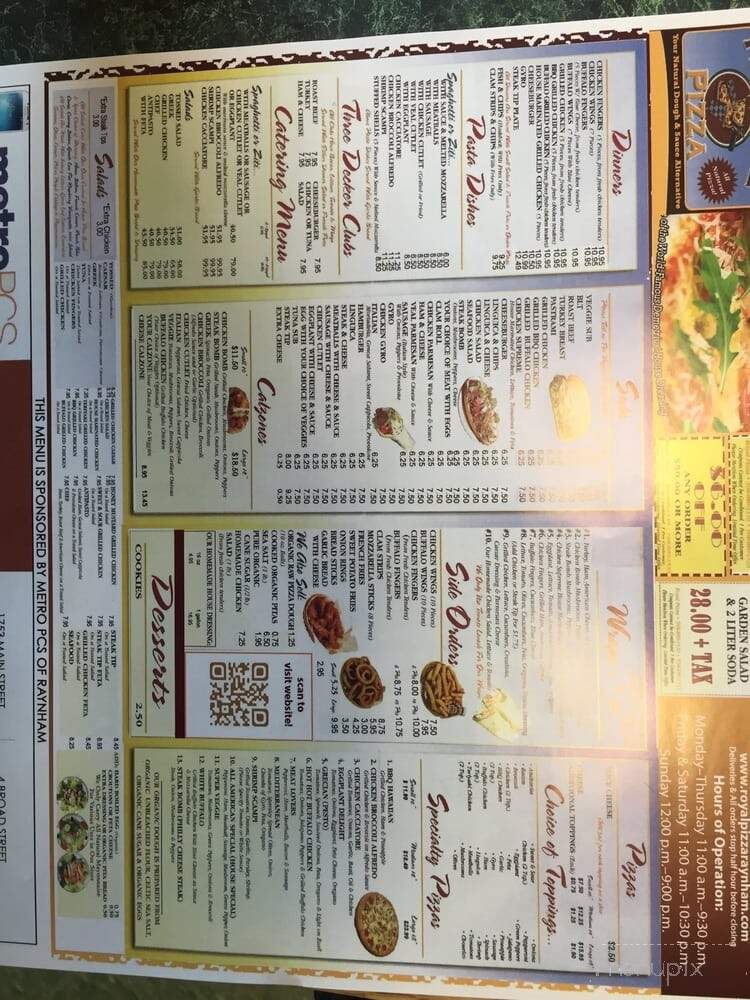 Royal Pizza - Raynham, MA menu_pic