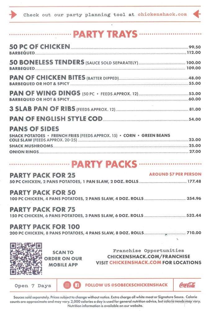 Chicken Shack - Sterling Heights, MI menu_pic