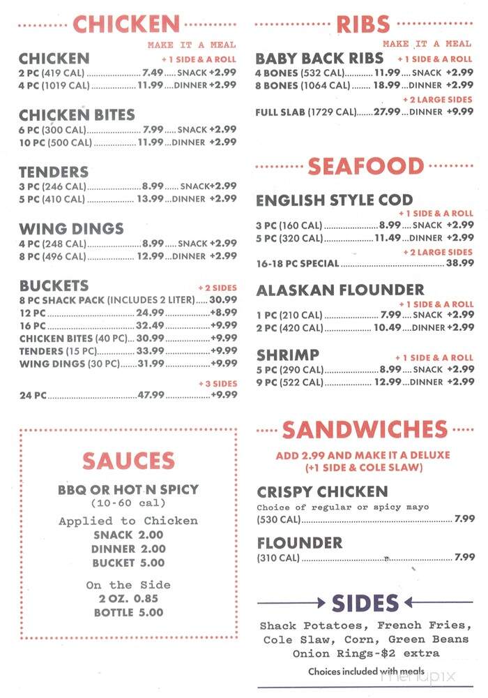 Chicken Shack - Sterling Heights, MI menu_pic