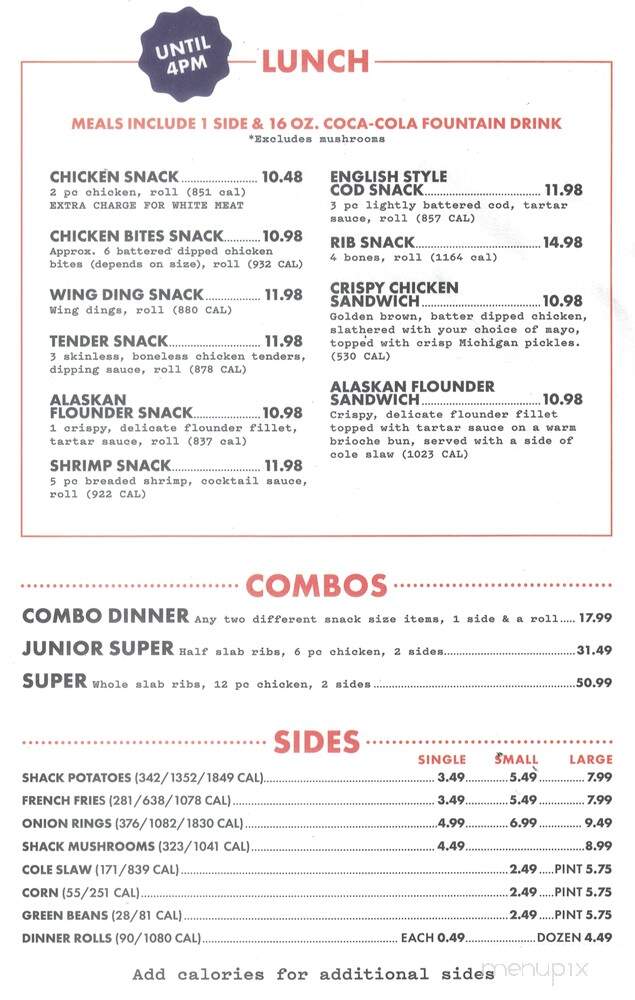 Chicken Shack - Sterling Heights, MI menu_pic