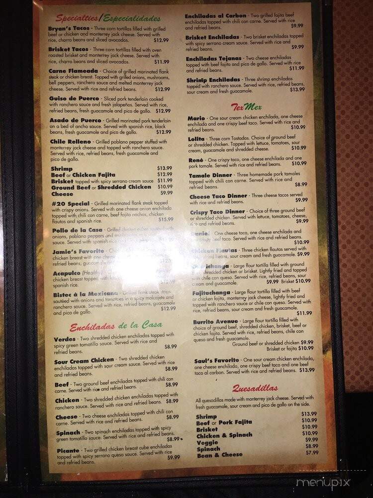Salsa Tex Mex Restaurant - Frisco, TX menu_pic