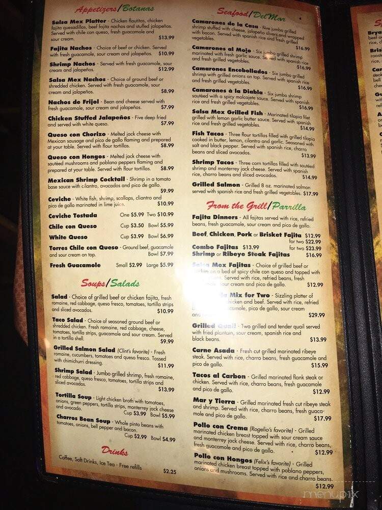 Salsa Tex Mex Restaurant - Frisco, TX menu_pic