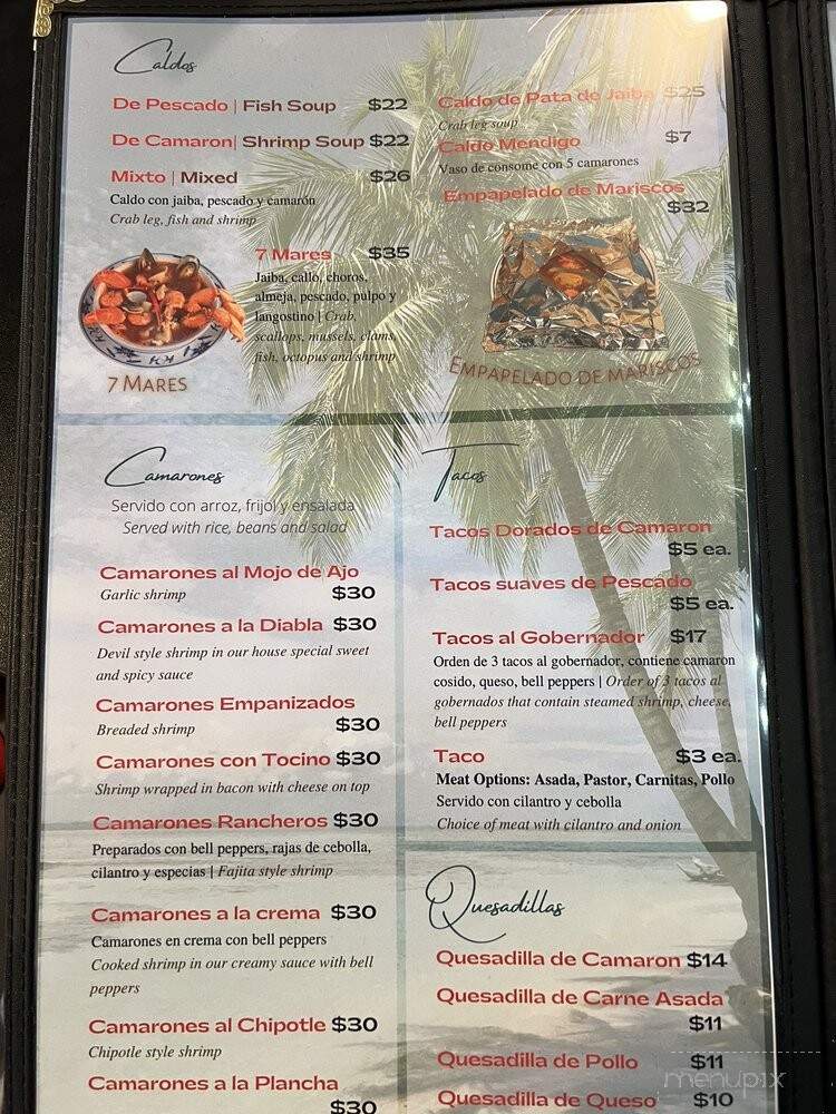 Mariscos Morales - Woodburn, OR menu_pic
