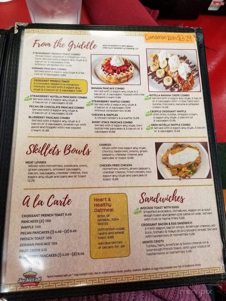 Jay Jay Cafe - Arlington, TX menu_pic