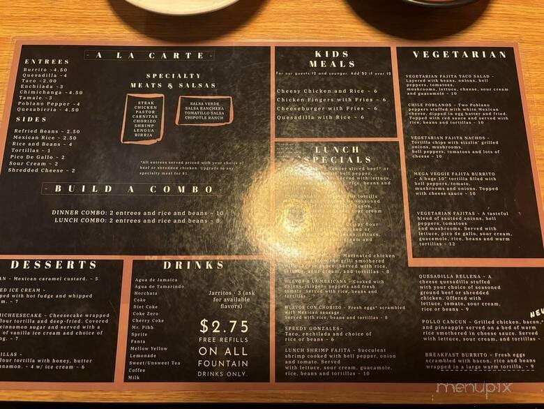 Casa del Sol - Muncie, IN menu_pic