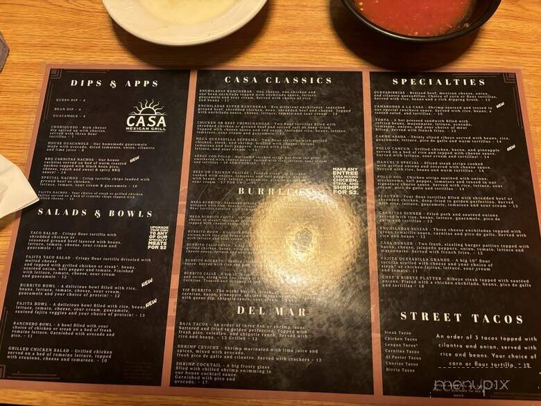 Casa del Sol - Muncie, IN menu_pic