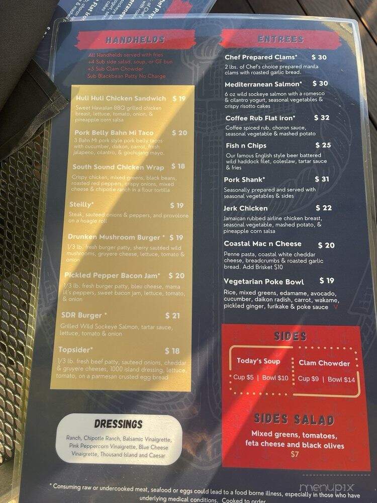 Top Side Bar Grill - Steilacoom, WA menu_pic