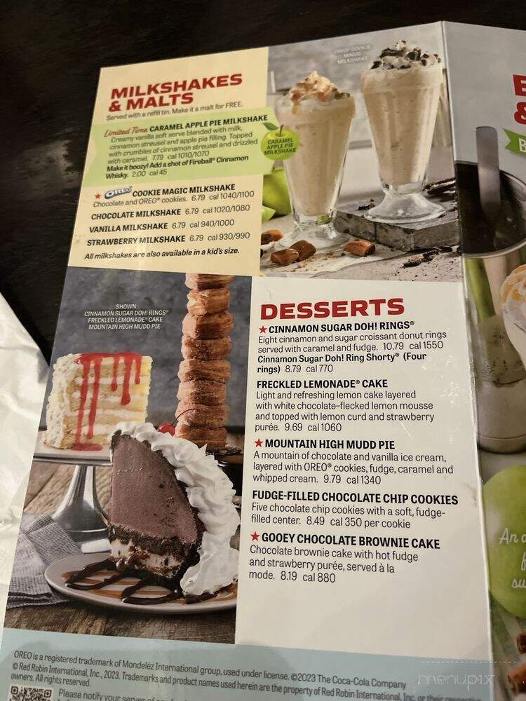Red Robin - Gurnee, IL menu_pic