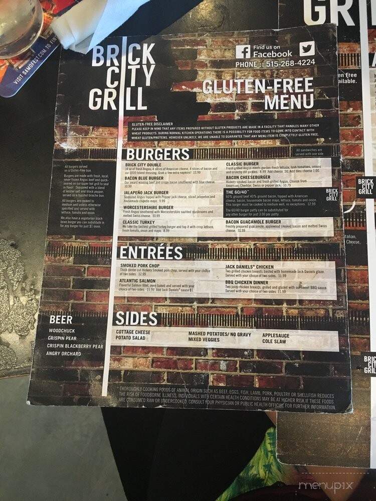 Brick City Grill - Ames, IA menu_pic