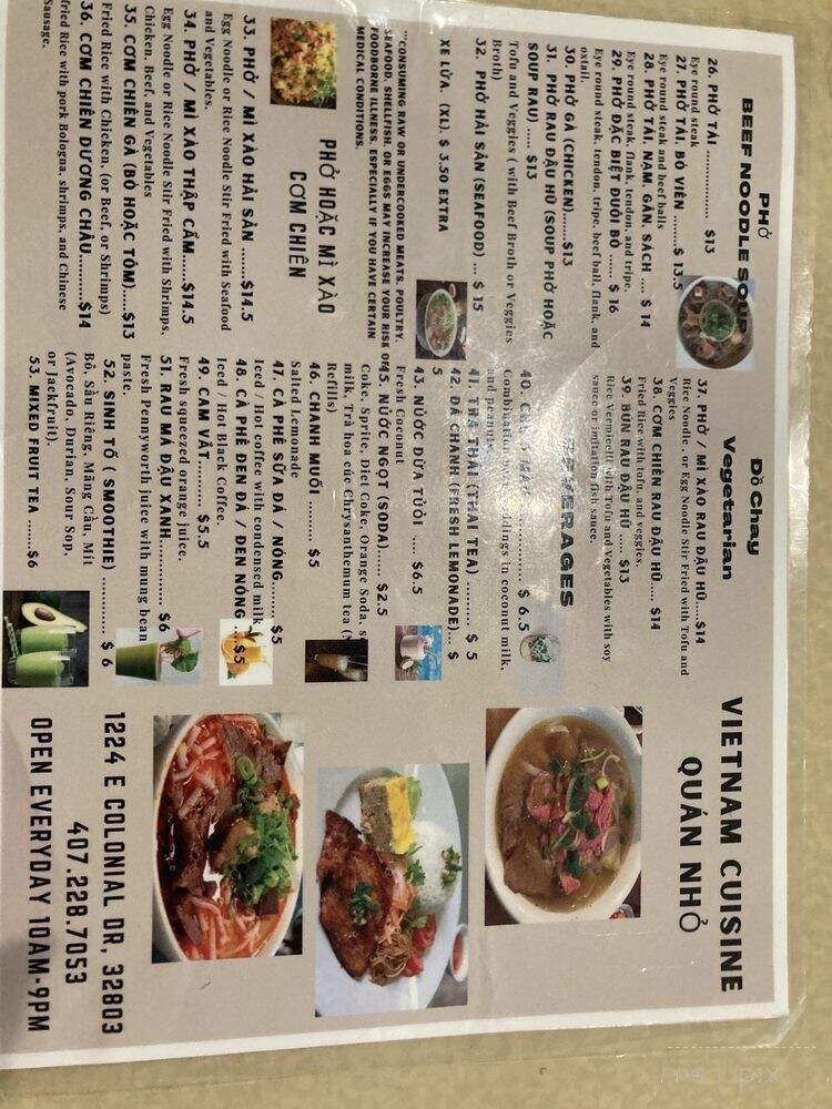 Da Lan Vietnamese Cuisine - Orlando, FL menu_pic
