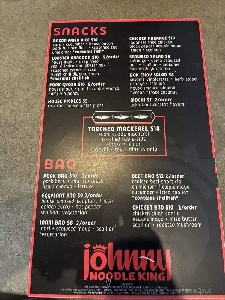 Johnny Noodle King - Detroit, MI menu_pic