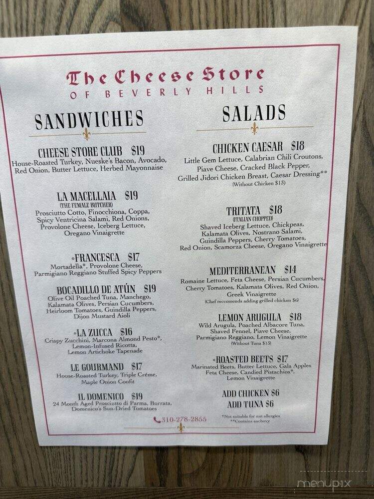 The Cheese Store of Beverly Hills - Beverly Hills, CA menu_pic