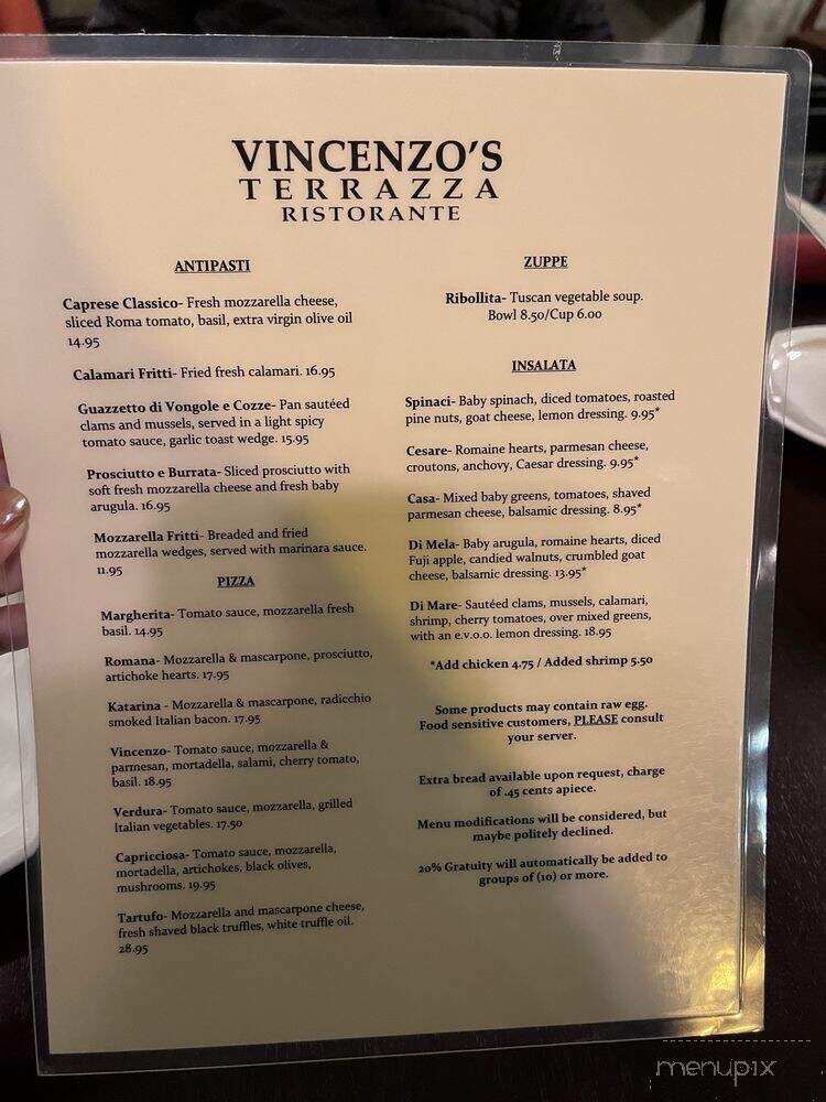 Vincenzo's Terrazza - West Covina, CA menu_pic