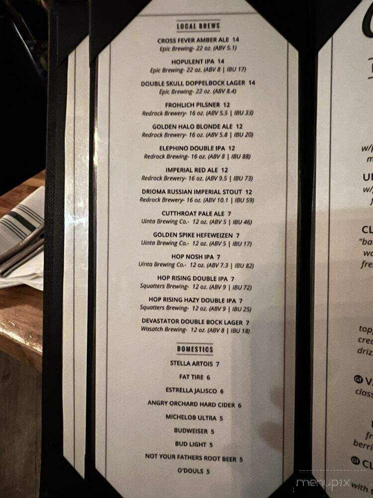 Cliffside Restaurant - St. George, UT menu_pic
