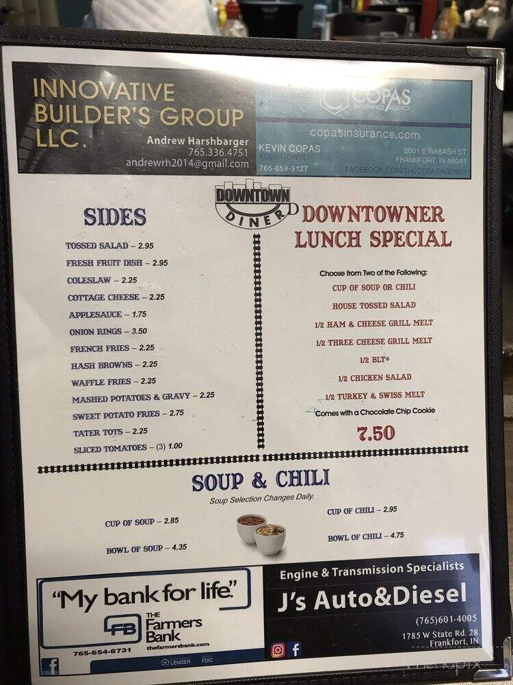 Downtown Diner - Frankfort, IN menu_pic