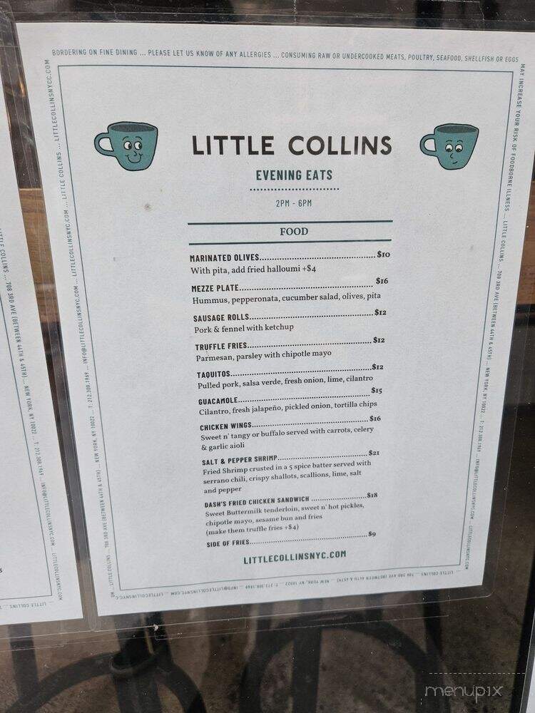 Little Collins - New York, NY menu_pic