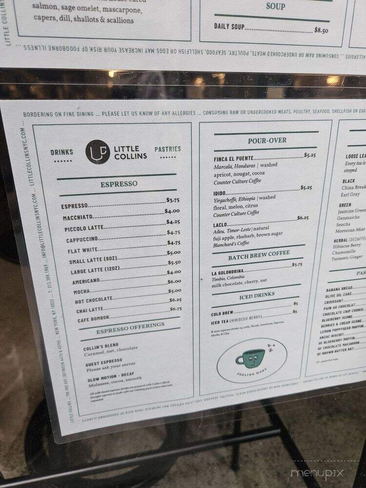 Little Collins - New York, NY menu_pic