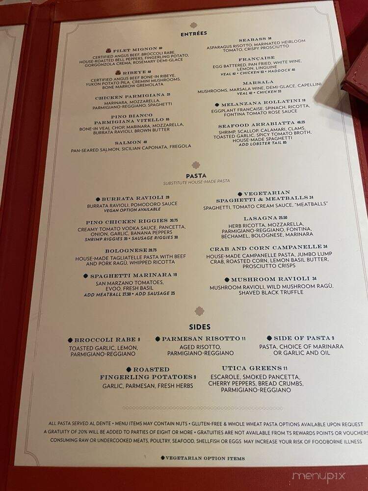 Pino Bianco at Turning Stone - Verona, NY menu_pic