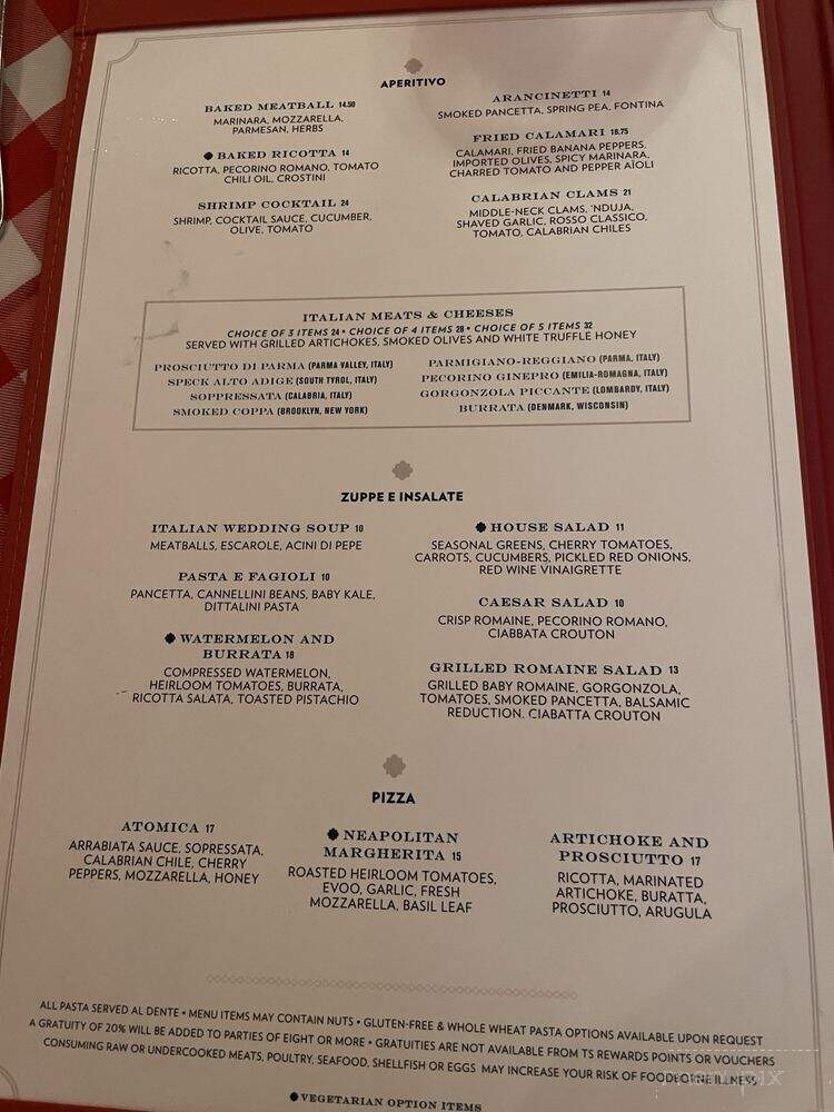 Pino Bianco at Turning Stone - Verona, NY menu_pic