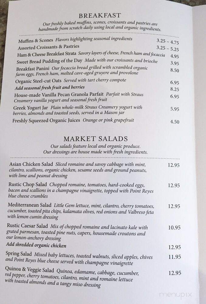 Rustic Bakery - Novato, CA menu_pic