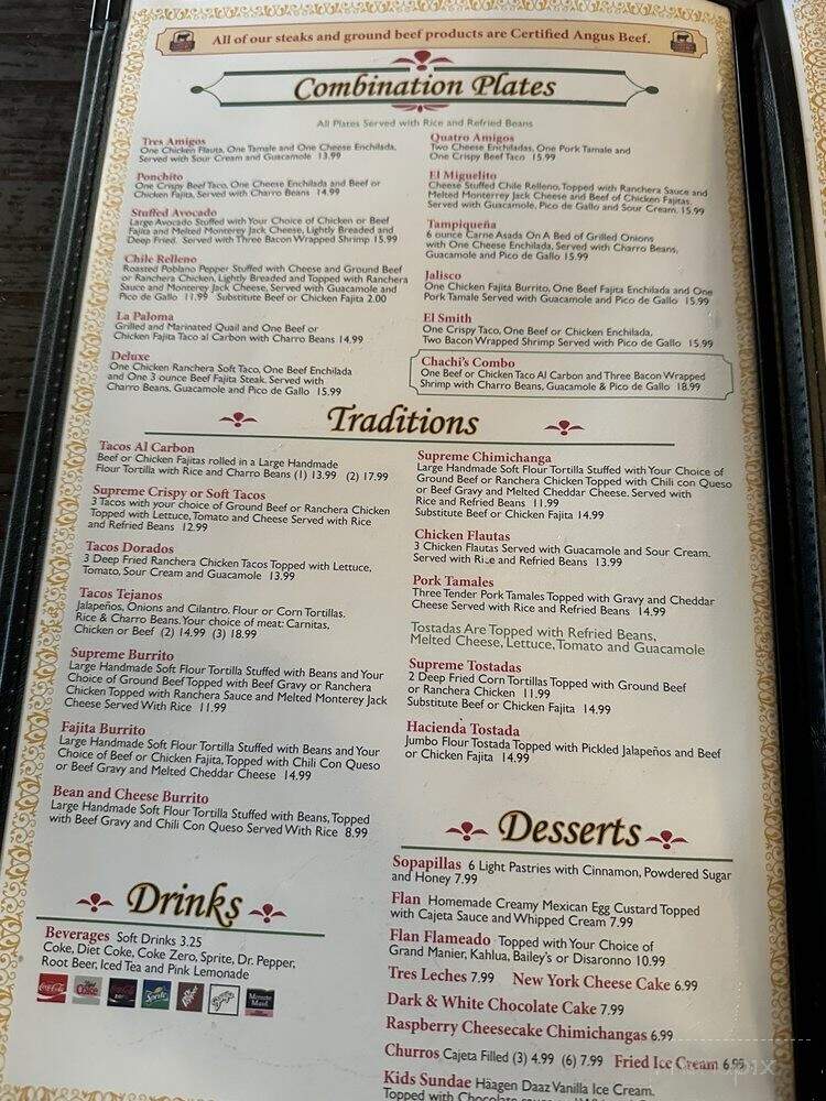Chachi's Mexican Restaurant - Kingwood, TX menu_pic