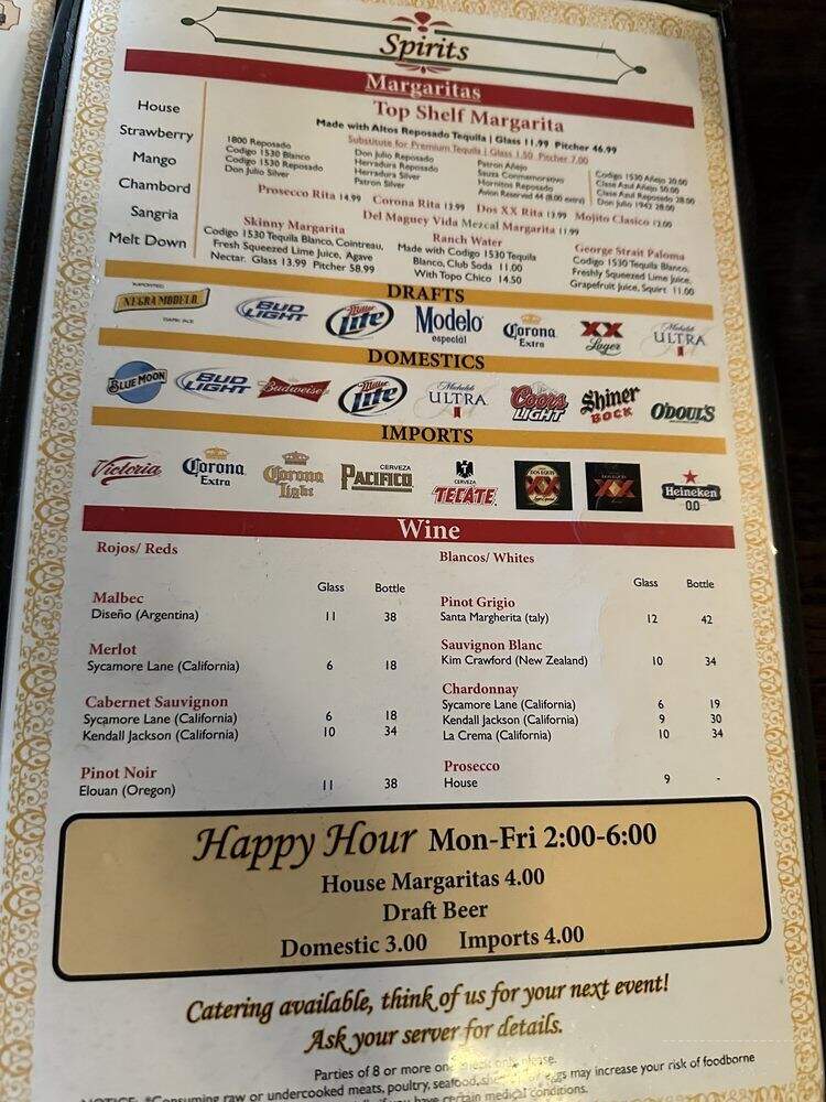 Chachi's Mexican Restaurant - Kingwood, TX menu_pic