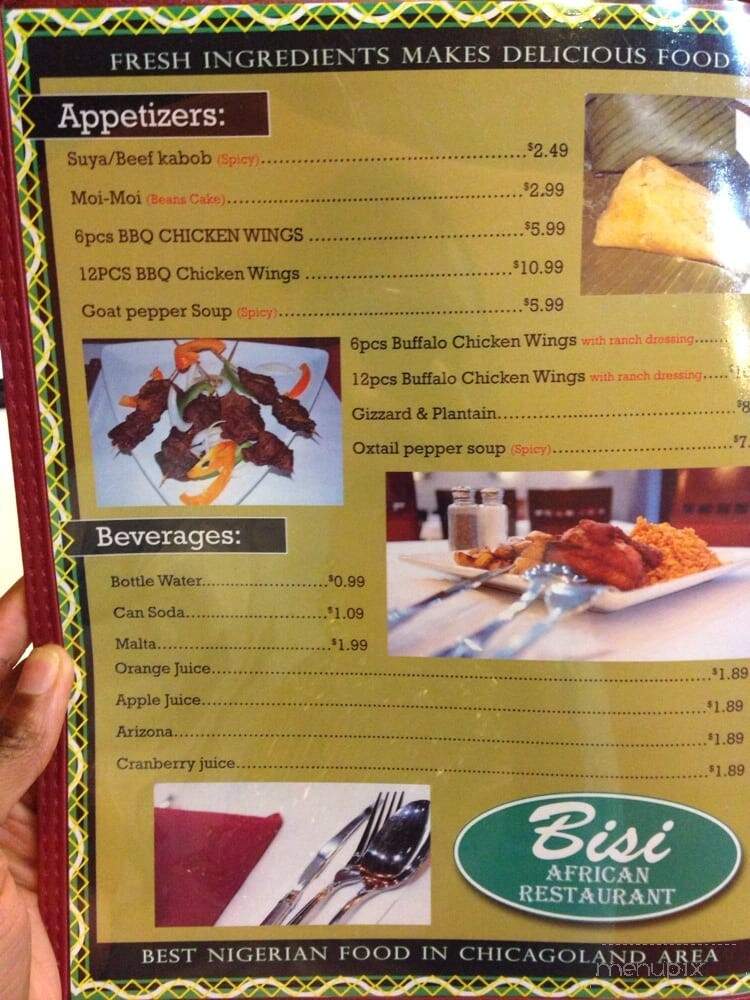Bisi African Restaurant - Schaumburg, IL menu_pic
