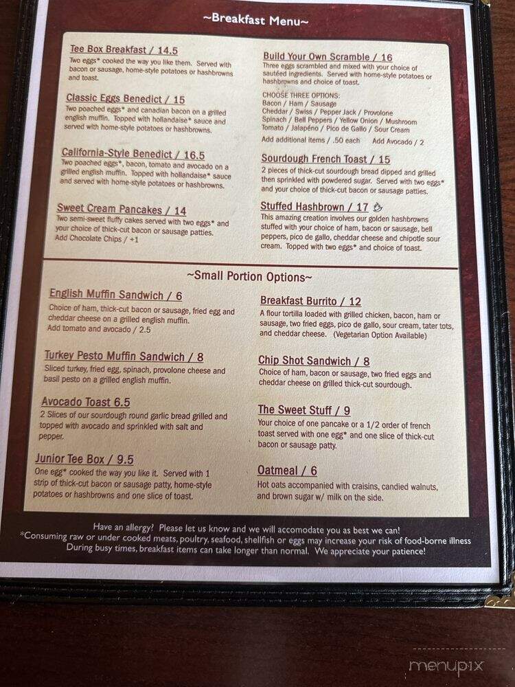 Centennial Golf Club Grill - Medford, OR menu_pic