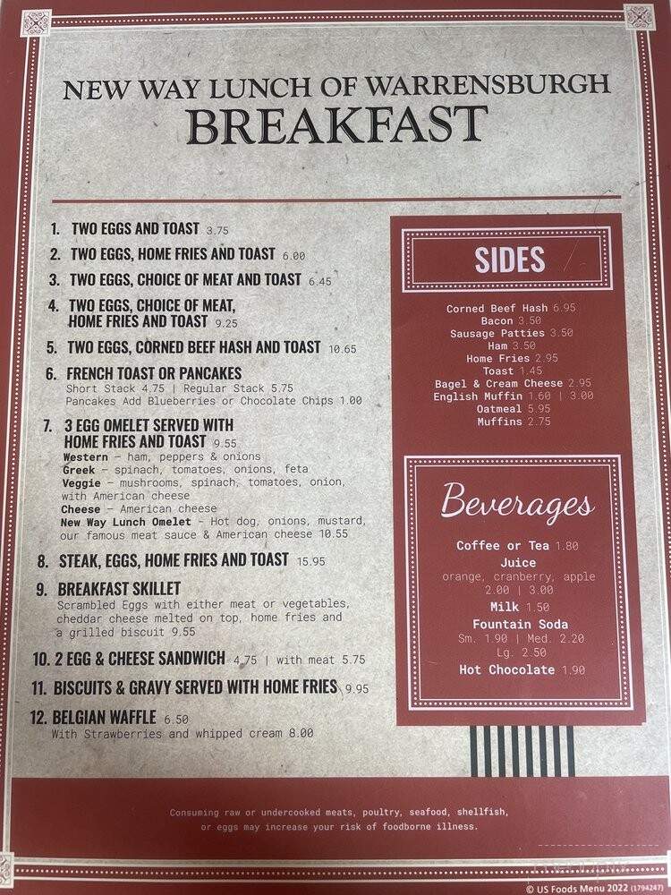 New Way Lunch - Warrensburg, NY menu_pic