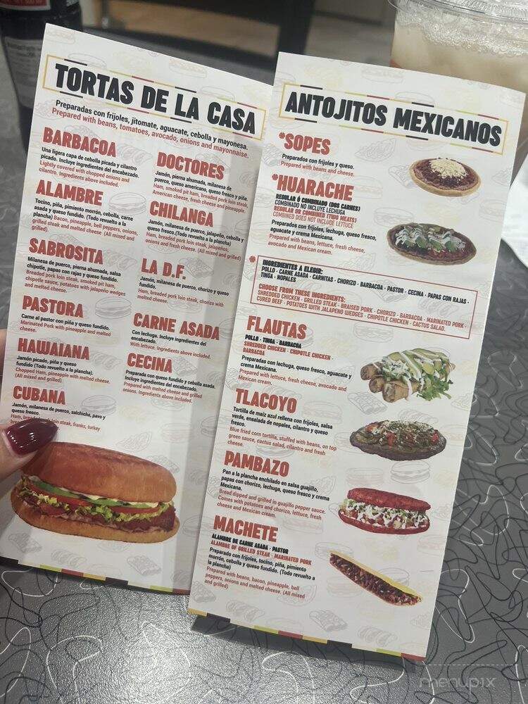 Tortas la Hechizera - Arlington, TX menu_pic