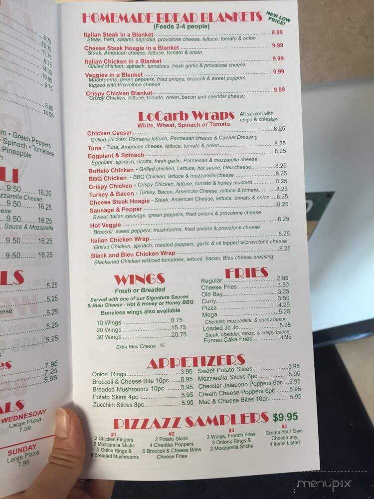 Danny's Pizza Pizzazz - Millville, NJ menu_pic