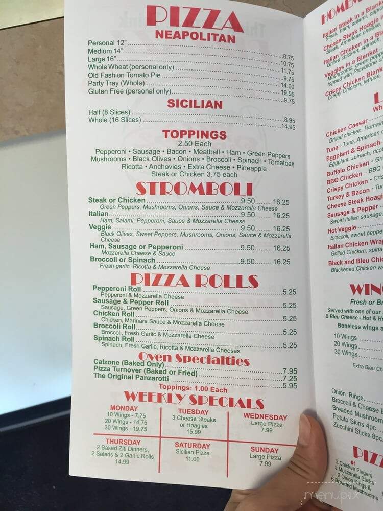 Danny's Pizza Pizzazz - Millville, NJ menu_pic